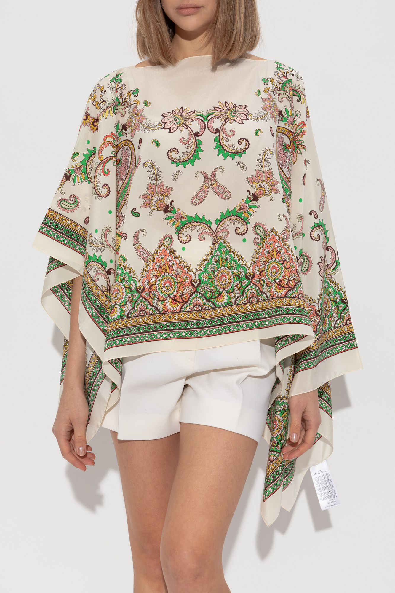 ETRO 花柄 シルクポンチョ風192-158004-4495 Multicolour Silk poncho Etro - Vitkac Italy